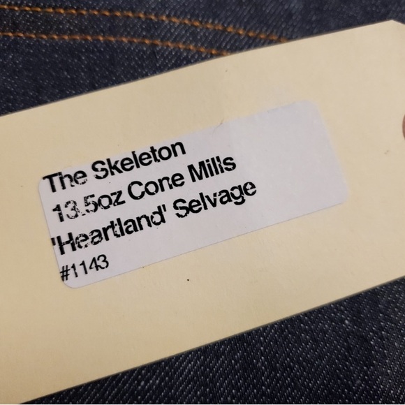 Brave Star CONE MILLS skeleton skinny selvedge denim jeans. W36 made in USA - Picture 5 of 12